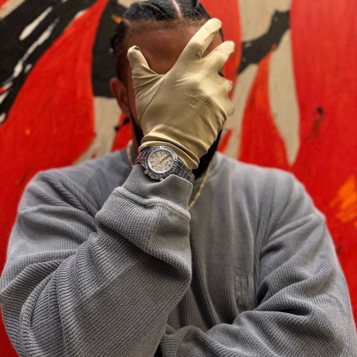 Drake's Ice Gradient Daytona — piece unique Rolex on the wrist