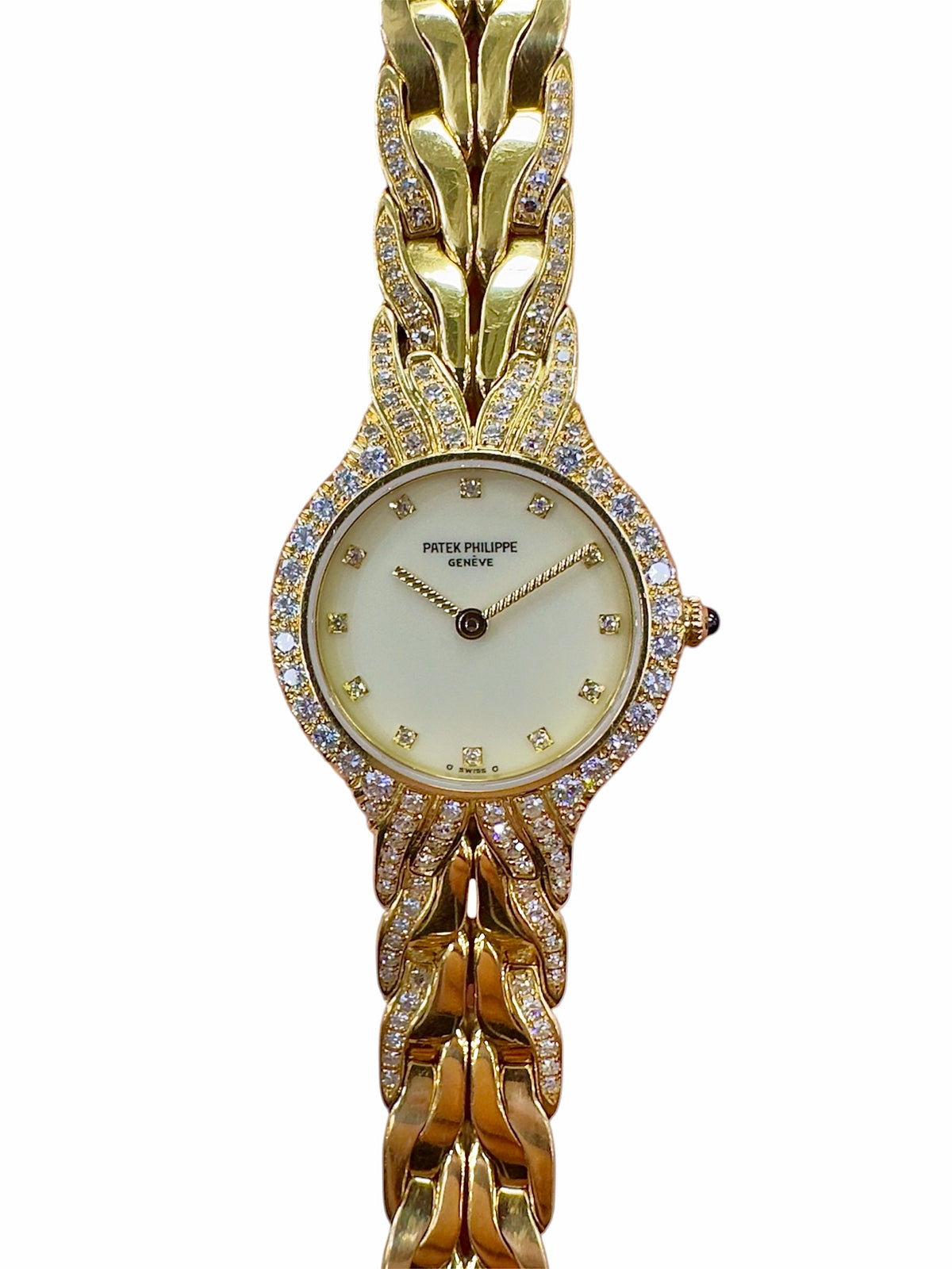Yellow Gold Patek La Flamme w/ factory diamond dial, case and bracelet (4816/3J)