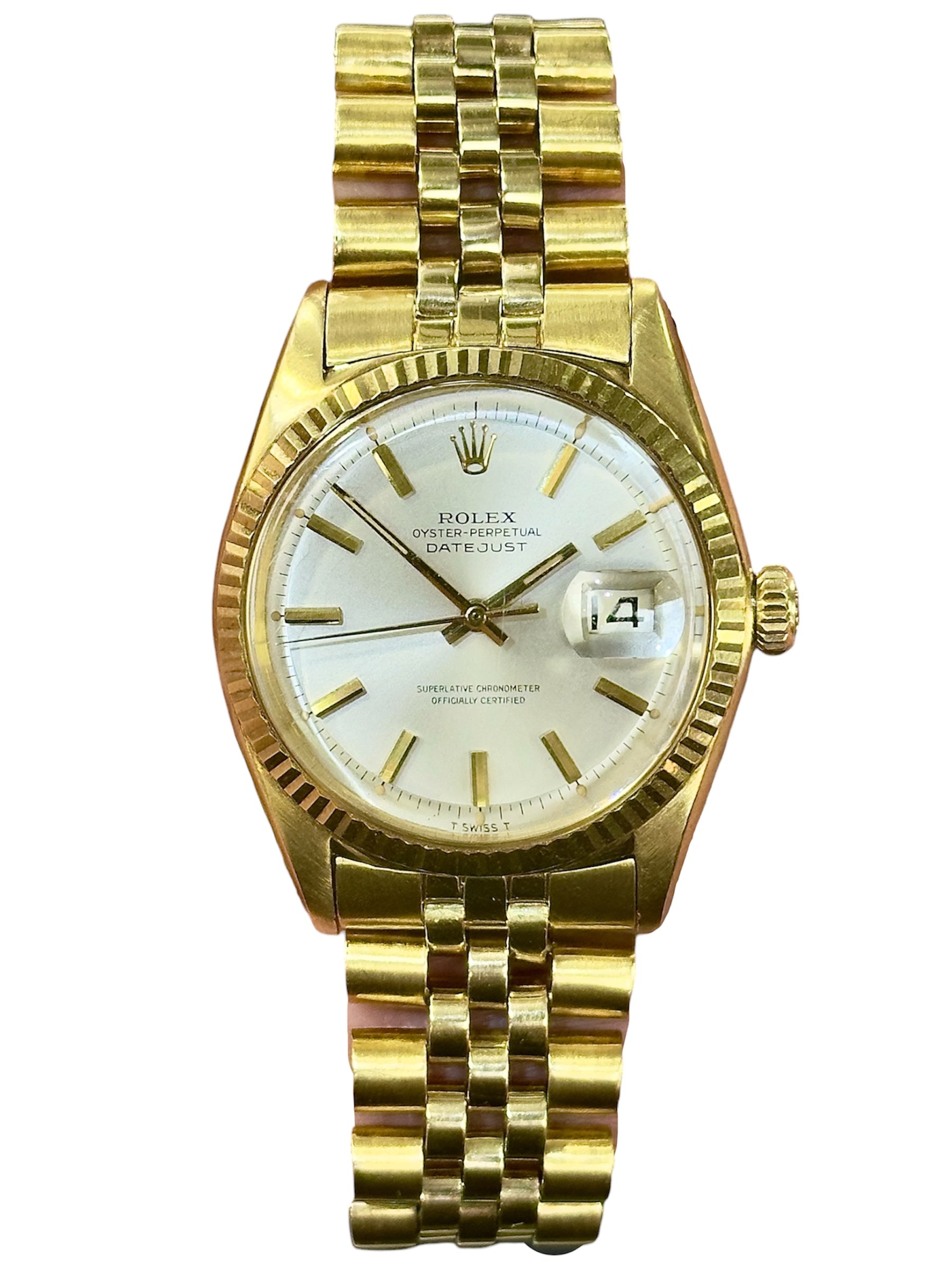 YG non quick datejust on jubilee bracelet (1601 SIL)