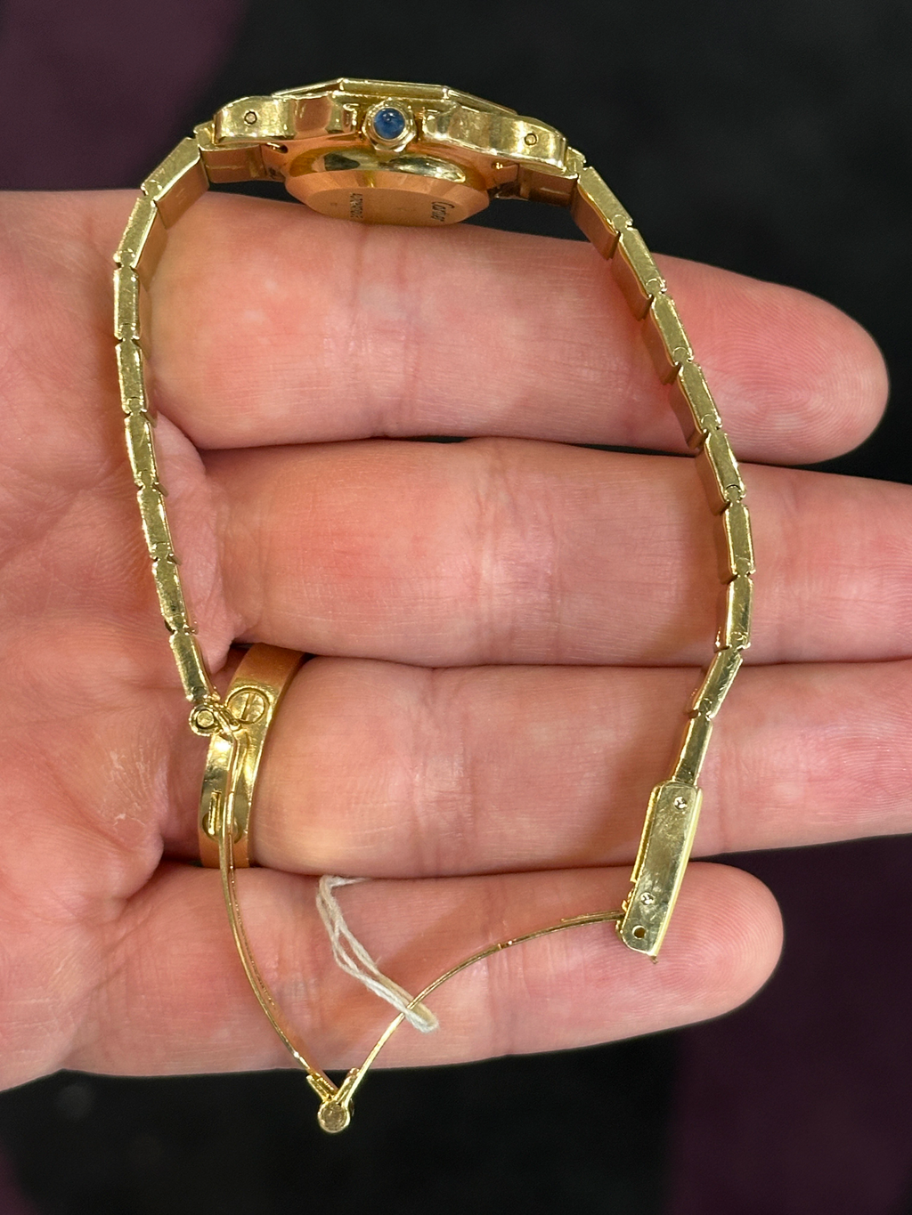 Yellow Gold Santos Octagon on bracelet, automatic