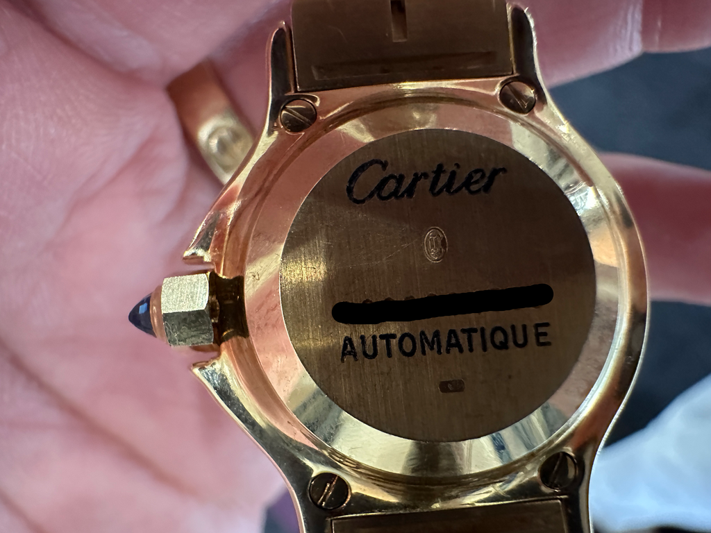 Yellow Gold Santos Octagon on bracelet, automatic
